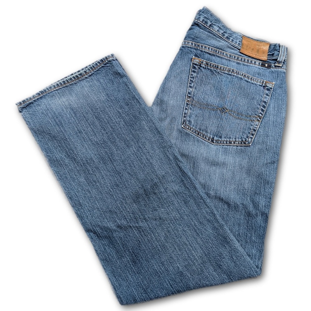 Lucky Brand Mens 38x32 Jeans 181 Relaxed Straight Blue Denim Pockets Medium